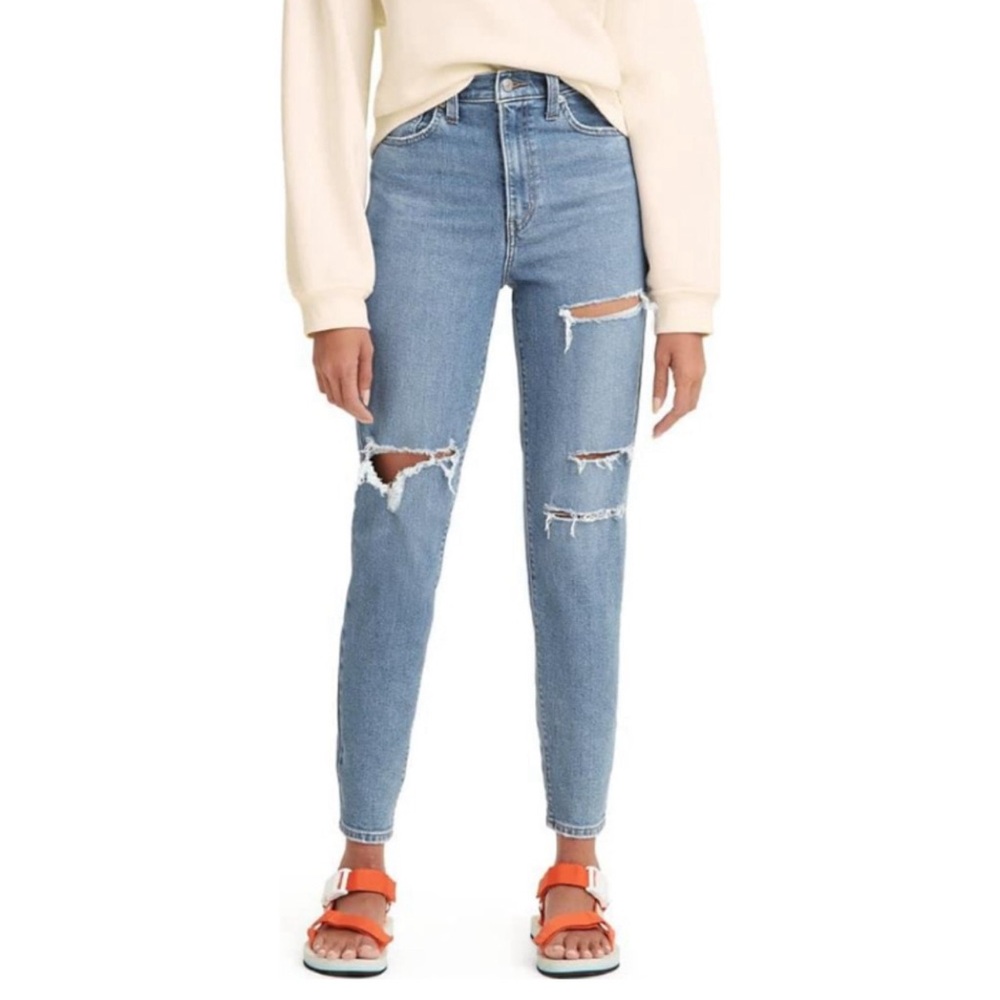 Levi High Waisted Mom Jeans Distressed 31 x 27